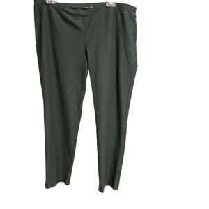 Eileen Fisher Ponte XL Green Stretch Pants Pull On Career Casual Capsule Ankle